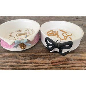 Vintage 1950s Lefton His/Hers Trinket Dish/Bowls Shirt Collars Jewelry Keys